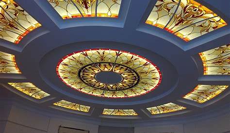 Gypsum Board False Ceiling Design With Stained Glass Windows A Comprehensive Guide To Installing Stained Glass Panels Pop False Ceiling Design Ceiling Design