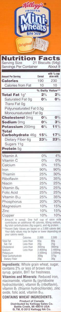 31 Frosted Mini Wheats Nutrition Label Labels Design Ideas 2020