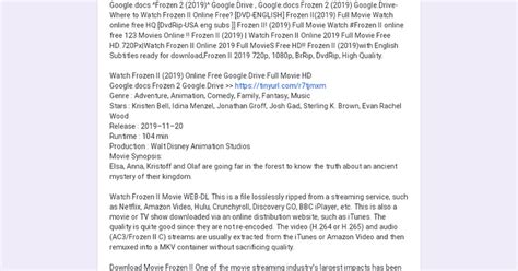 Frozen 2 Google Docs