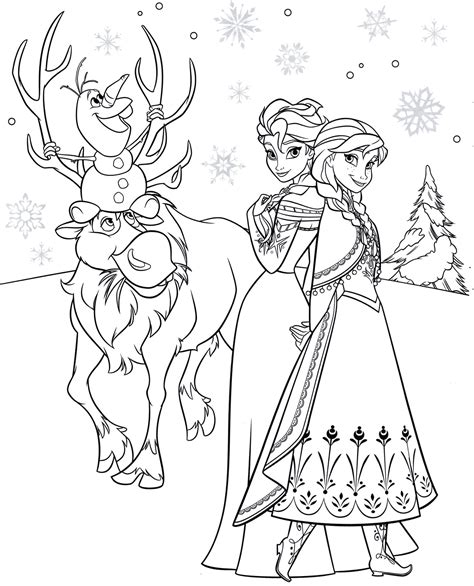 14 Cute Frozen Christmas Coloring Pages for Children Free Printable