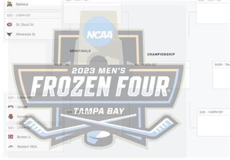 Frozen Four 2023 Printable Bracket