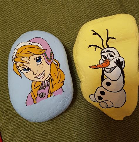 Frozen Painted Rocks