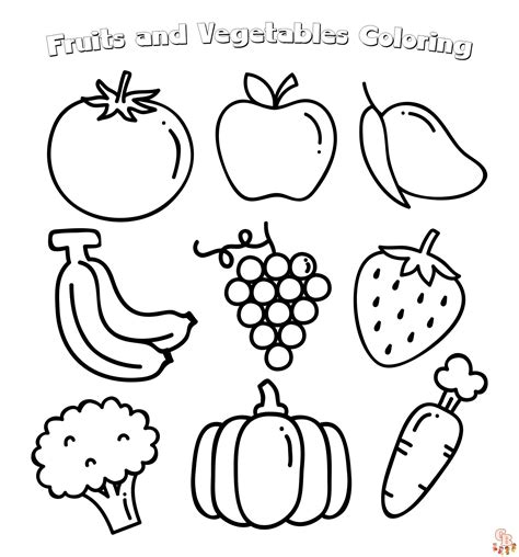 Fruit And Vegetable Coloring Pages