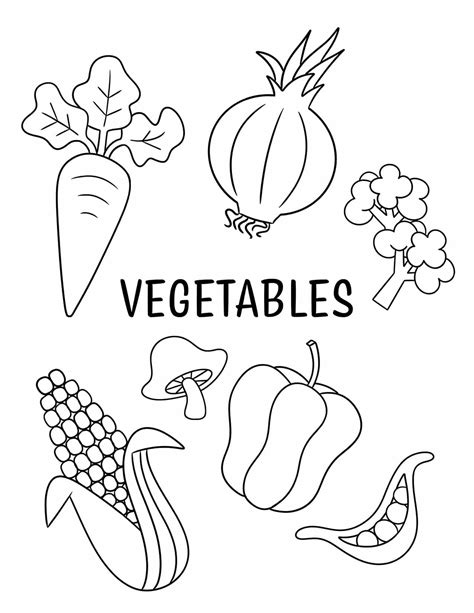 Fruit And Vegetables Coloring Pages