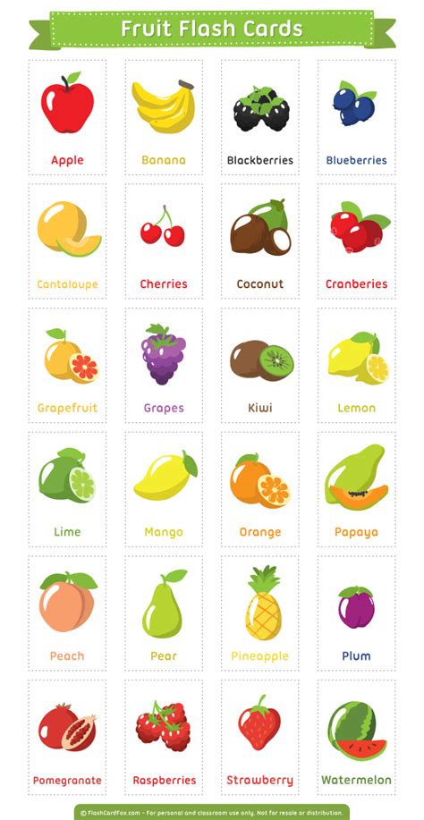Fruit Flash Cards Printable