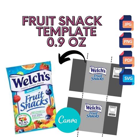 Fruit Snack Template Size