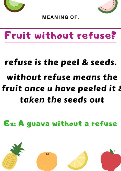 fruit with refuse meaning in tamil examples