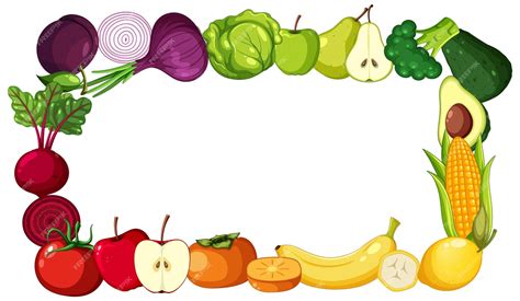 Fruits And Vegetables Border Design