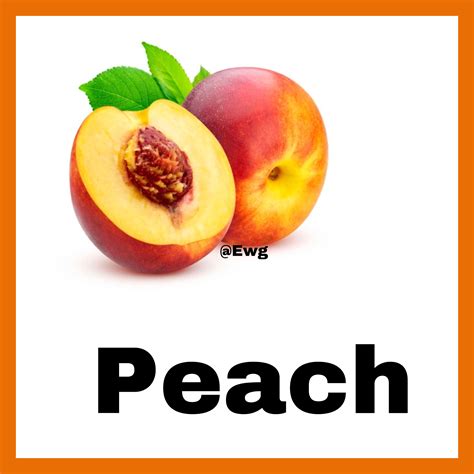 Fruits Flashcards Printable Peach