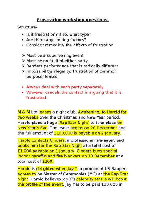 frustration at workshop