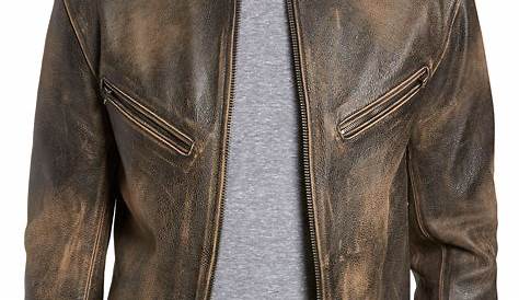 Frye Men's Cafe Racer Leather Jacket with Vintage Finish — QVC.com