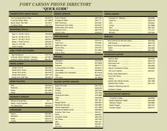 ft carson phone directory