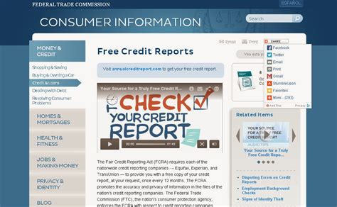 ftc free credit report official site