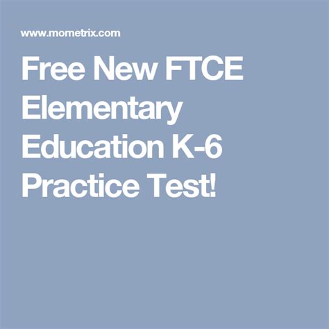 ftce elementary education testing schedule