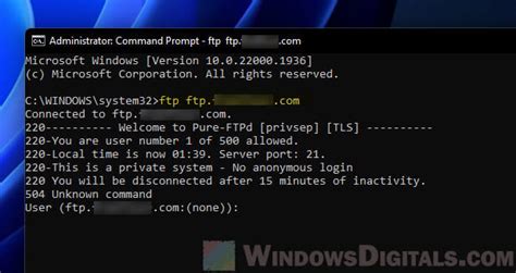 ftp change permissions command line