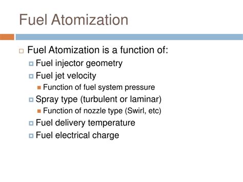 Fuel Atomization Definition