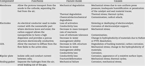 Fuel Cell Failure Modes