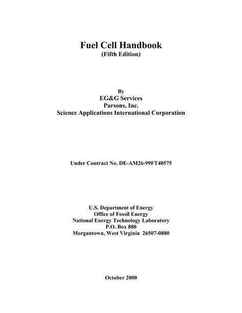 Fuel Cell Handbook Pdf