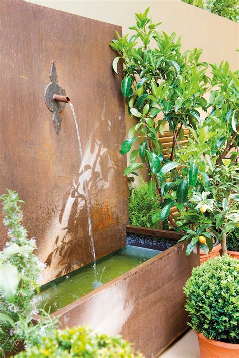 Potted Water Fountain With Planter Fuentes de agua de jardín, Fuentes