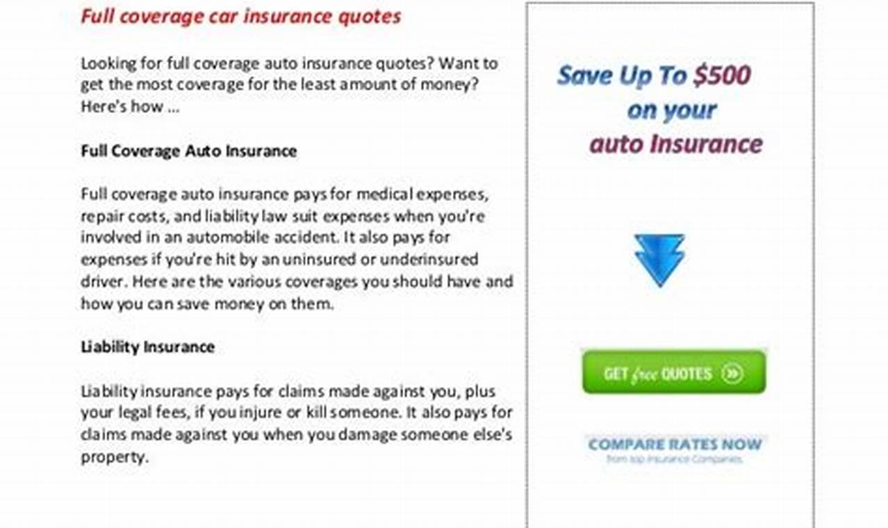 full coverage car insurance quotes