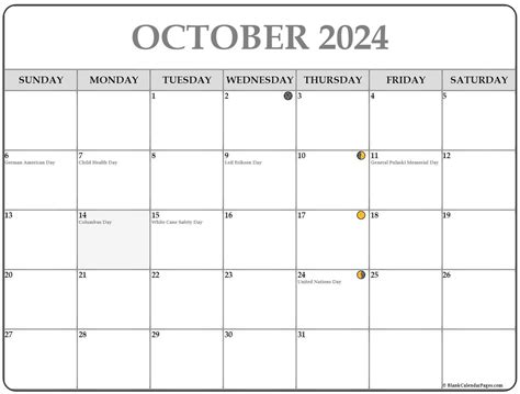 Full Moon October 2024 Calendar