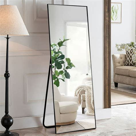 Full Length Mirror Wall Black
