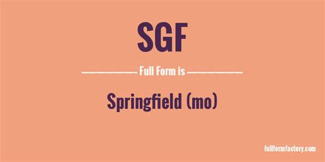 full meaning of sgf