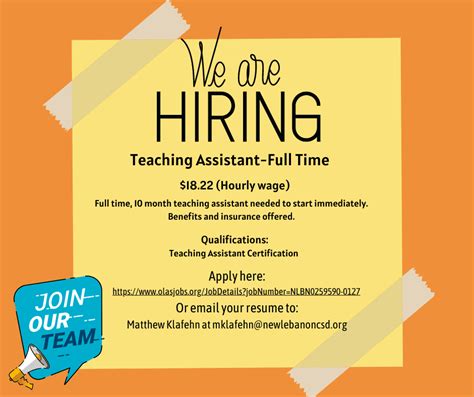 Full Time Teaching Assistant Hours