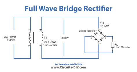 Full Wave Rectifier Bridge Circuit Diagram