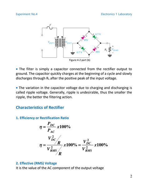 Full Wave Rectifier Experiment Discussion
