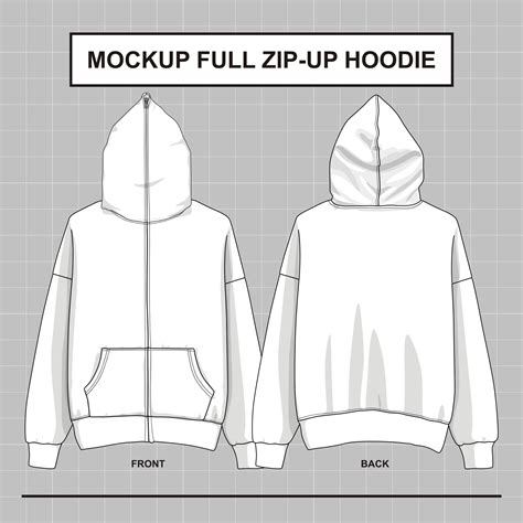 full zip hoodie png mockup