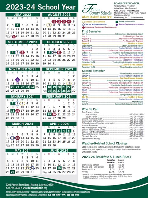 Fulton County Schools Calendar 24-25