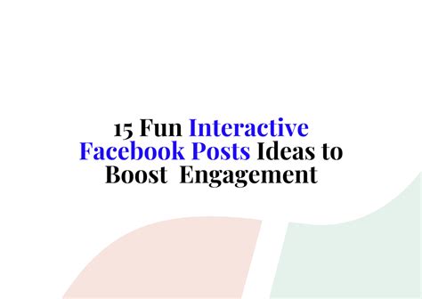 Fun Interactive Facebook Posts