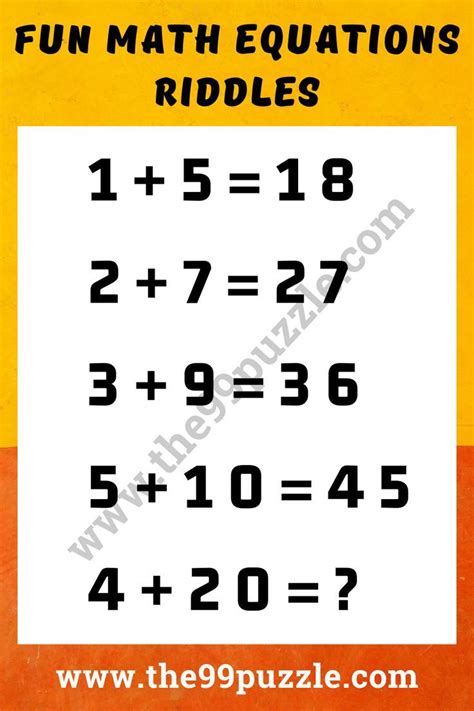 fun math equations with answers