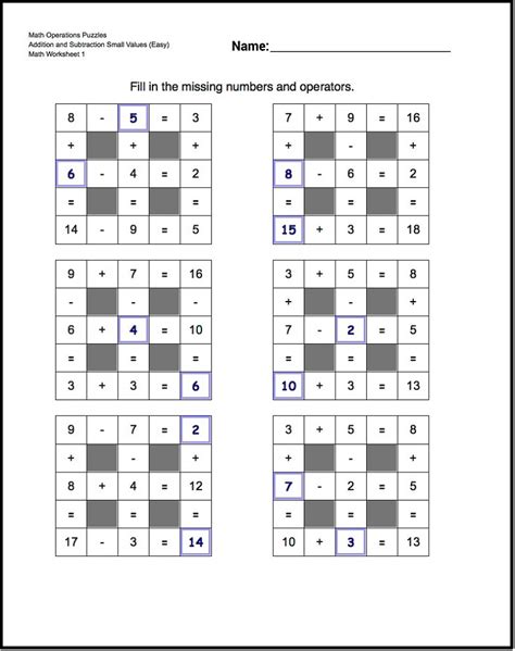Fun Middle School Math Activities Printable