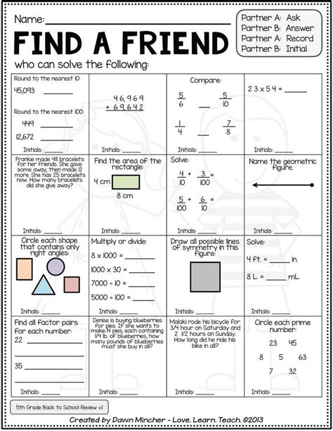 Fun Printable Things For Fith Graders