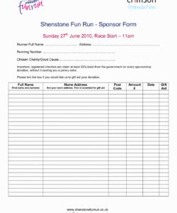 fun run registration form template