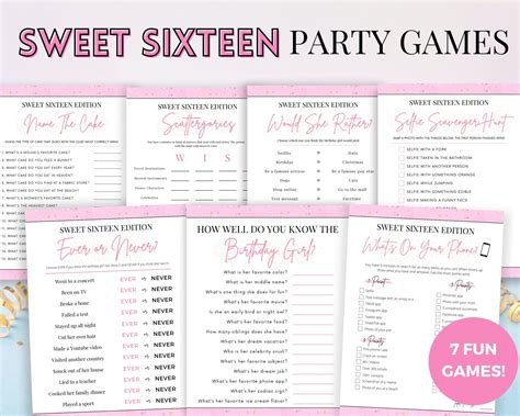 fun sweet 16 party games