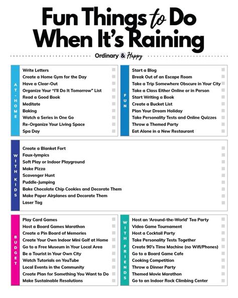 Fun Things To Do When It's Raining