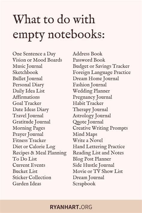 fun things to write in a notebook