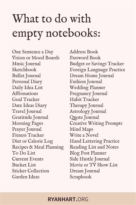 fun things to write in notebooks