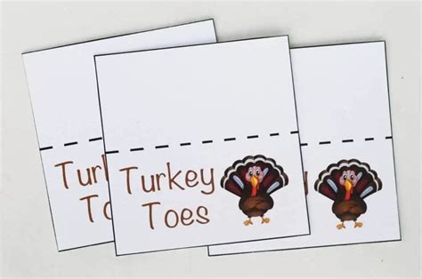 Fun Turkey Toes Printable