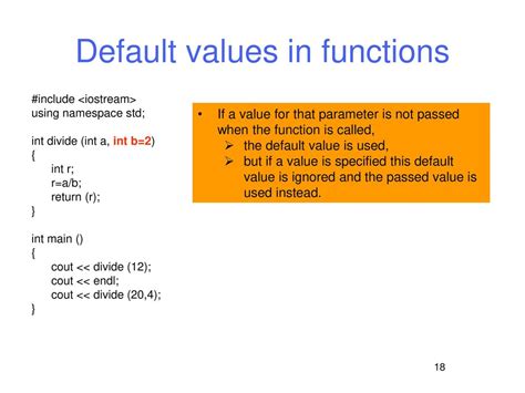 function default value