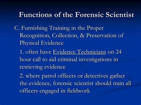 function of forensic scientist