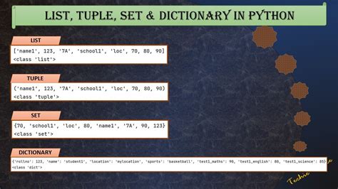 function of list tuple set dictionary in python