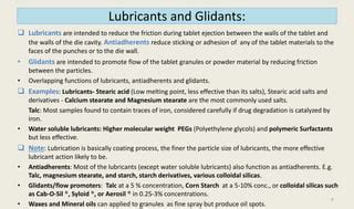 Function Of Lubricant In Tablet Formulation