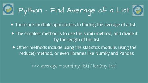 function to find average of list in python