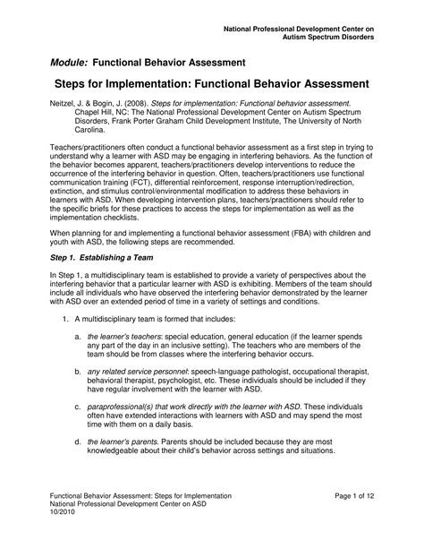 functional behavior assessment example pdf