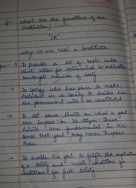 functions of constitution class 11 in points