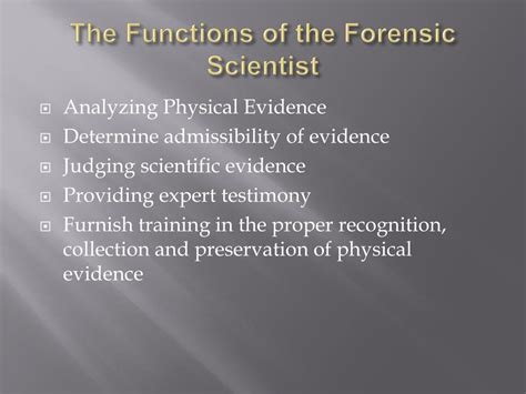 functions of forensic science ppt